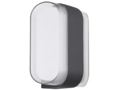 2er Set moderne LED Außenwandleuchten aus Metall Anthrazit, Höhe 16cm