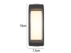 2er Set moderne LED Außenwandleuchten aus Aluminium Anthrazit, Höhe 19cm