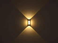 2er Set moderne LED Außenwandleuchten aus Aluminium Anthrazit, Höhe 19cm