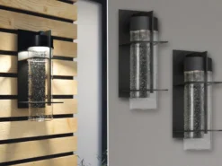 2er Set Moderne LED Außenwandleuchten aus Aluminium, Höhe 41cm
