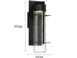 2er Set Moderne LED Außenwandleuchten aus Aluminium, Höhe 37cm
