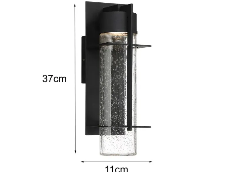 2er Set Moderne LED Außenwandleuchten aus Aluminium, Höhe 37cm