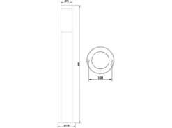 2er Set moderne LED Pollerleuchten aus Edelstahl in Silber, Höhe 80cm