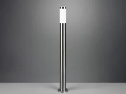 2er Set moderne LED Pollerleuchten aus Edelstahl in Silber, Höhe 80cm