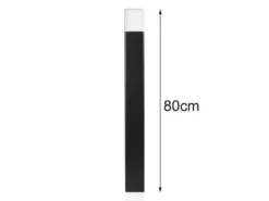 2er Set moderne LED Pollerleuchten aus Aluminium in Schwarz, Höhe 80cm