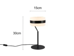 2er Set moderne LED Tischlampen dimmbar, Schwarz, Höhe 30cm