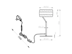 2er Set moderne LED Tischlampen dimmbar, Schwarz, Höhe 30cm