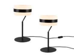 2er Set moderne LED Tischlampen dimmbar, Schwarz, Höhe 30cm