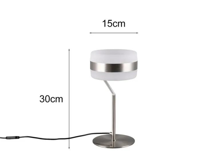 2er Set moderne LED Tischlampen dimmbar, Silber, Höhe 30cm