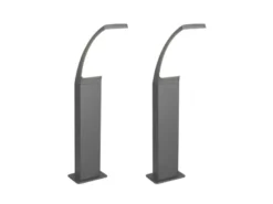 2er Set moderne LED Wegeleuchten aus Aluminium in Anthrazit, Höhe 60cm