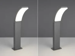 2er Set moderne LED Wegeleuchten aus Aluminium in Anthrazit, Höhe 60cm