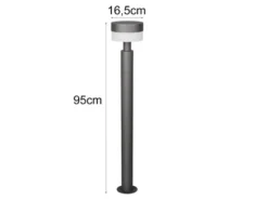 2er Set moderne LED Wegeleuchten aus Aluminium in Anthrazit, Höhe 95cm