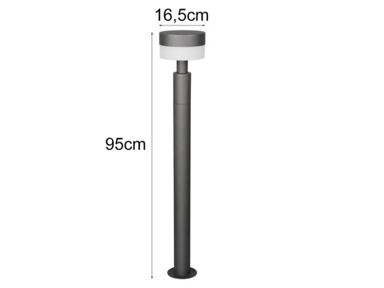2er Set moderne LED Wegeleuchten aus Aluminium in Anthrazit, Höhe 95cm