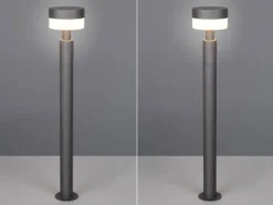 2er Set moderne LED Wegeleuchten aus Aluminium in Anthrazit, Höhe 95cm