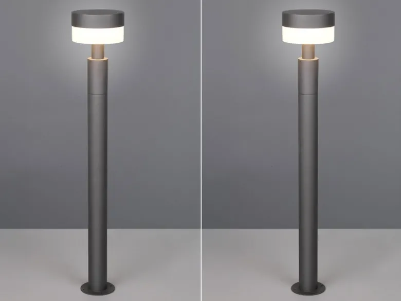 2er Set moderne LED Wegeleuchten aus Aluminium in Anthrazit, Höhe 95cm
