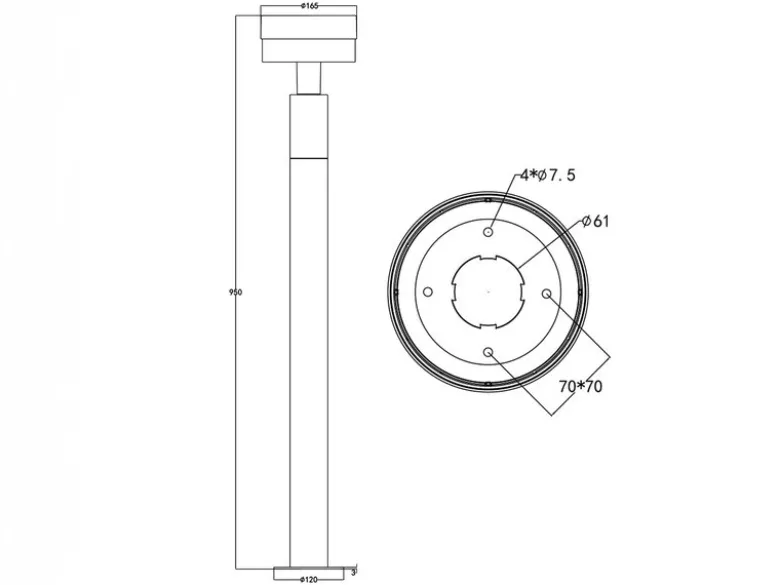 2er Set moderne LED Wegeleuchten aus Aluminium in Anthrazit, Höhe 95cm