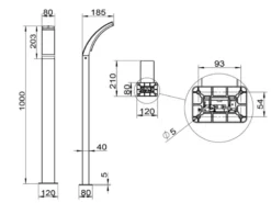 2er Set moderne LED Wegeleuchten aus Aluminium in Anthrazit, Höhe 100cm