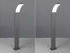 2er Set moderne LED Wegeleuchten aus Aluminium in Anthrazit, Höhe 100cm