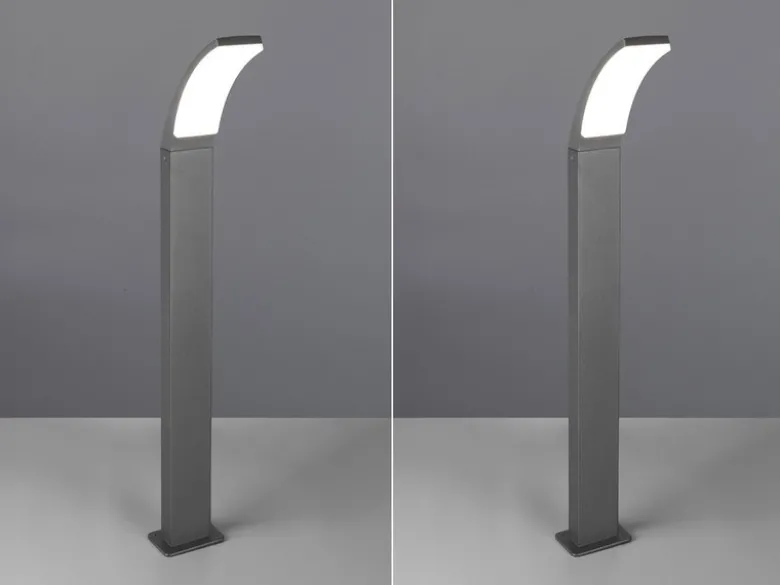 2er Set moderne LED Wegeleuchten aus Aluminium in Anthrazit, Höhe 100cm