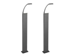 2er Set moderne LED Wegeleuchten aus Aluminium in Anthrazit, Höhe 100cm