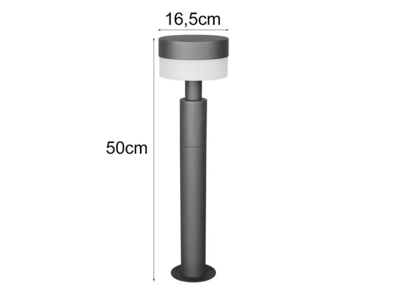 2er Set moderne LED Wegeleuchten aus Aluminium in Anthrazit, Höhe 50cm