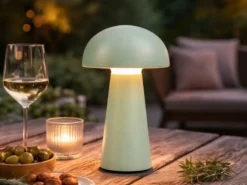 2er SET Outdoor Akku LED Tischleuchten Touch Dimmer Grün Höhe 21cm