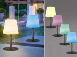 2er SET Outdoor Akku Tischlampen ohne Kabel mit RGB Farbwechsel H: 29cm