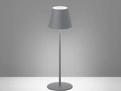2er SET Outdoor Akku Tischlampen Grau ohne Kabel mit RGB, Höhe 38cm