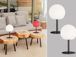 2er SET Outdoor Akku Tischlampen ohne Kabel - dimmbar & RGB Höhe 31cm