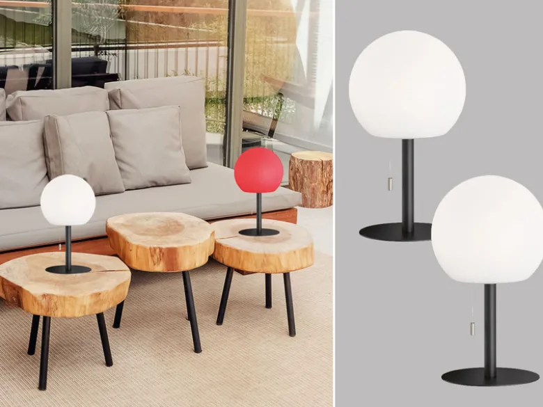 2er SET Outdoor Akku Tischlampen ohne Kabel - dimmbar & RGB Höhe 31cm