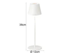 2er SET Outdoor Akku Tischlampen Weiß ohne Kabel mit RGB, Höhe 38cm