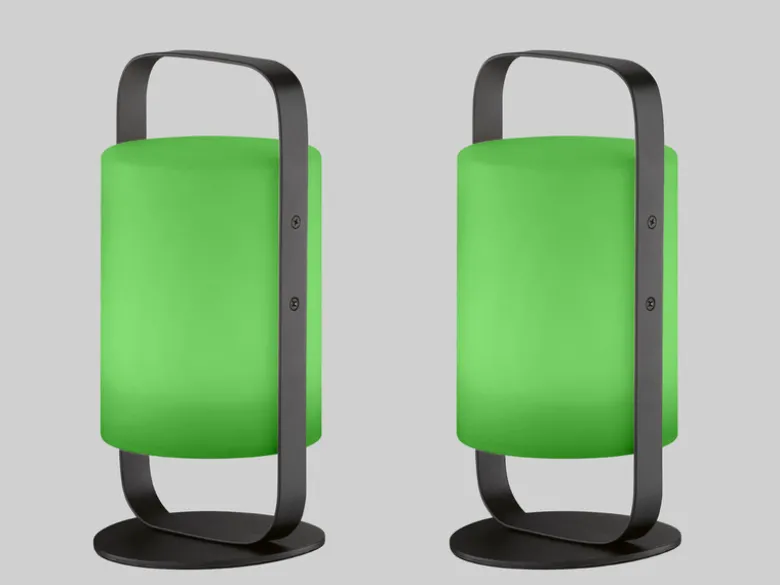 2er SET Outdoor Akku Tischlampen mit Fernbedienung & RGB, Höhe 25cm