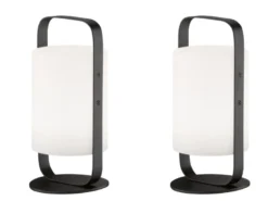 2er SET Outdoor Akku Tischlampen mit Fernbedienung & RGB, Höhe 25cm