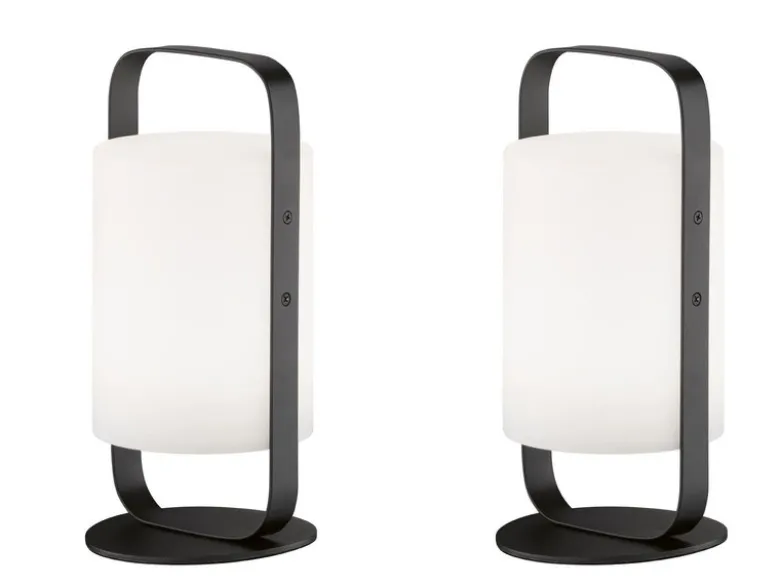 2er SET Outdoor Akku Tischlampen mit Fernbedienung & RGB, Höhe 25cm