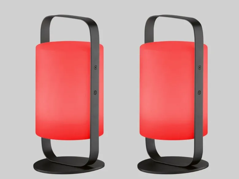 2er SET Outdoor Akku Tischlampen mit Fernbedienung & RGB, Höhe 25cm