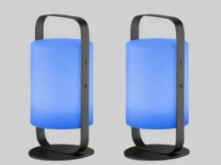 2er SET Outdoor Akku Tischlampen mit Fernbedienung & RGB, Höhe 25cm