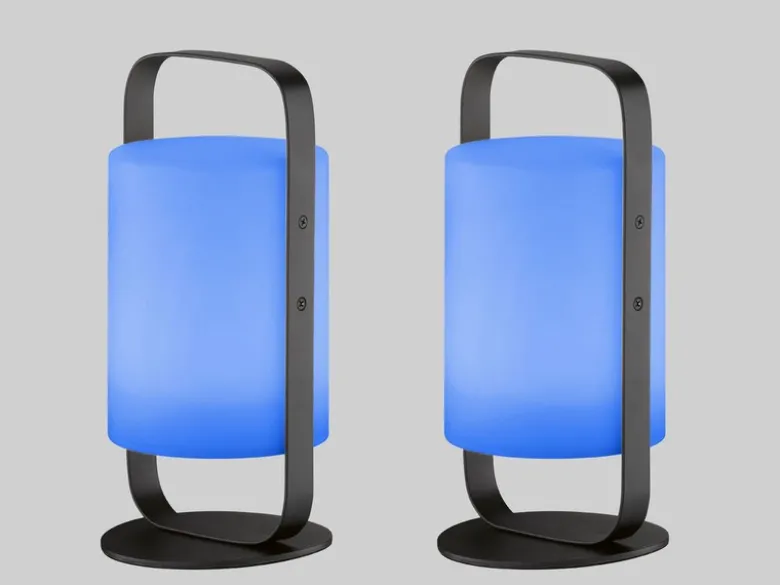 2er SET Outdoor Akku Tischlampen mit Fernbedienung & RGB, Höhe 25cm