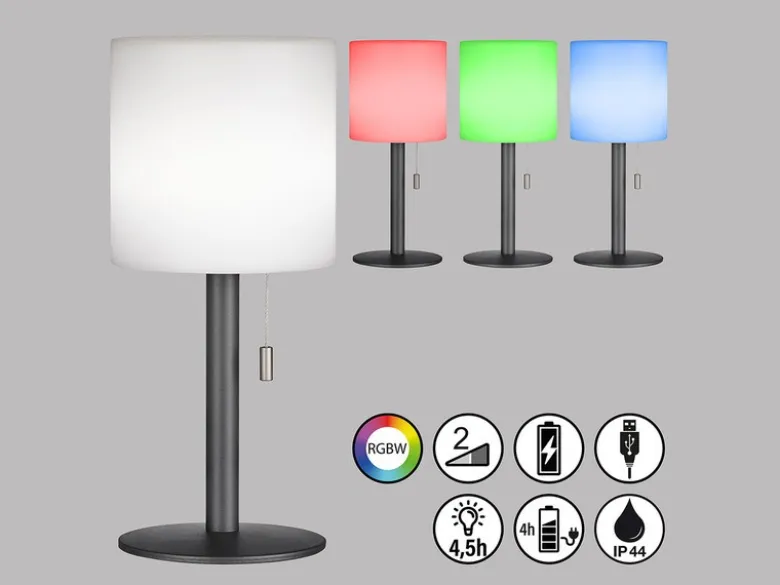 2er SET Outdoor Akku Tischlampen ohne Kabel - dimmbar & RGB - Höhe 30cm