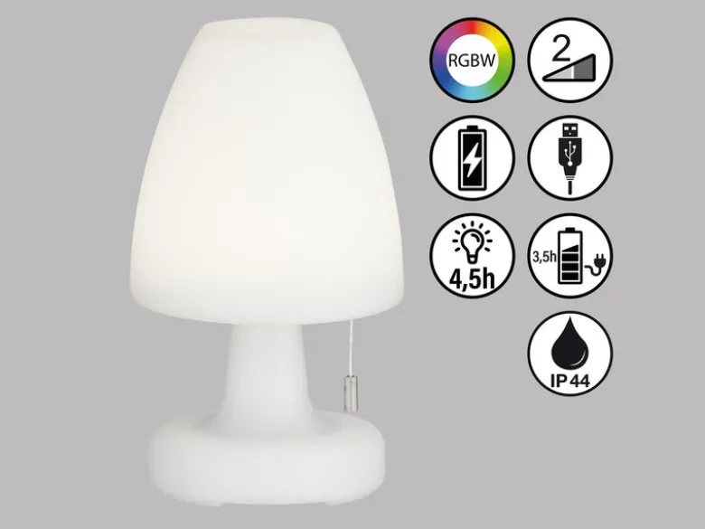 2er SET Outdoor Akku Tischlampen ohne Kabel - dimmbar & RGB - Höhe 25cm