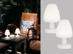 2er SET Outdoor Akku Tischlampen ohne Kabel - dimmbar & RGB - Höhe 25cm