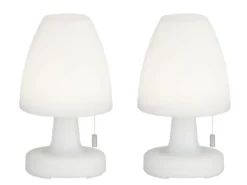 2er SET Outdoor Akku Tischlampen ohne Kabel - dimmbar & RGB - Höhe 25cm