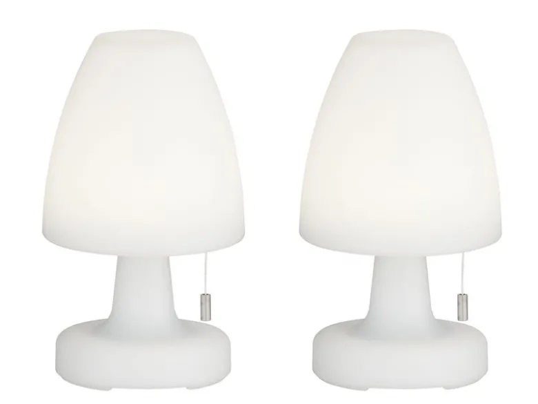 2er SET Outdoor Akku Tischlampen ohne Kabel - dimmbar & RGB - Höhe 25cm