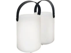 2er SET Outdoor Tischlampen CIRO mit Fernbedienung & RGB, Höhe 15cm