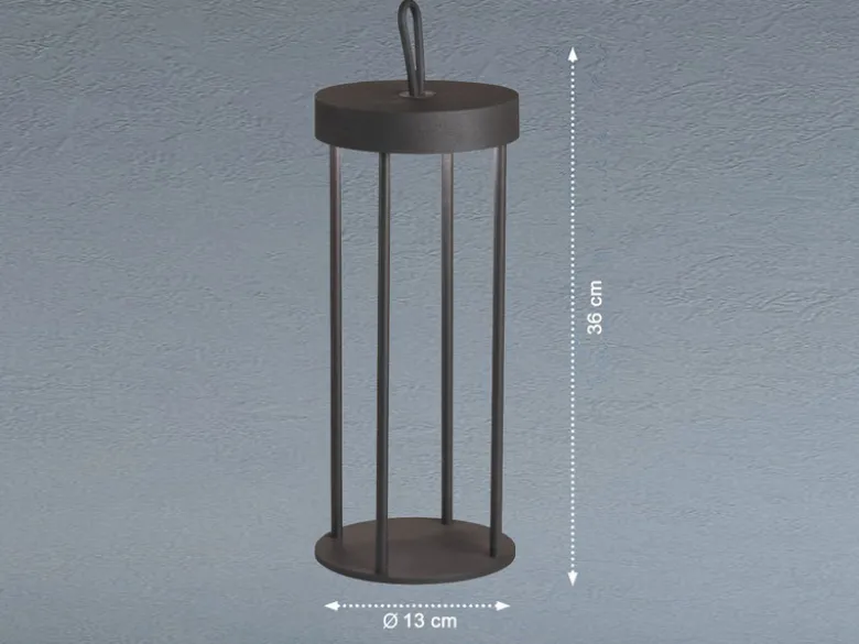 2er SET Outdoor Tischlampen 36cm Schwarz ohne Strom mit Akku & USB Kabel