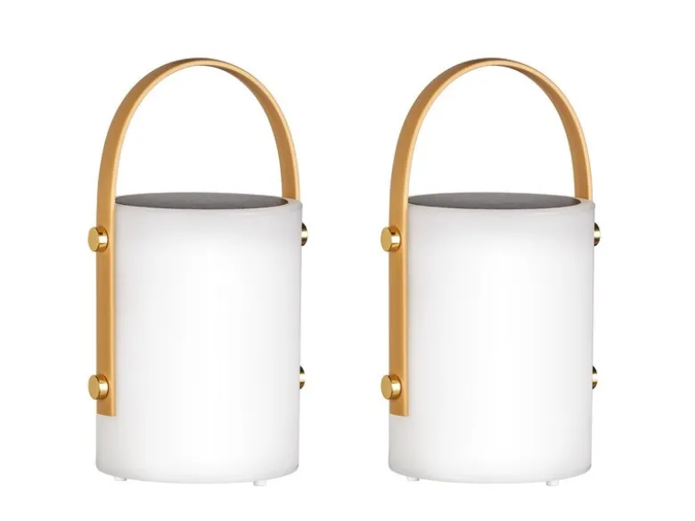 2er SET Outdoor Tischleuchten 24cm mit Fernbedienung & RGB - Solar & USB