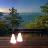 2er SET Outdoor Tischleuchten 31,5cm ohne Kabel - dimmbar & USB aufladbar