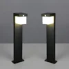 2er SET Pollerleuchten mit Solar und Strom, Hybrid mit Bewegungsmelder H: 50cm