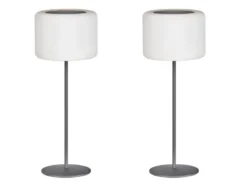 2er SET RGB Tischlampen dimmbar mit Fernbedienung, per USB & Solar aufladbar