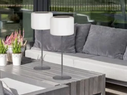 2er SET RGB Tischlampen dimmbar mit Fernbedienung, per USB & Solar aufladbar
