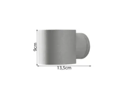 2er-Set runde Wandleuchte MODENA grau, Up-/Down-Light, GU9, Höhe 9 cm, IP44